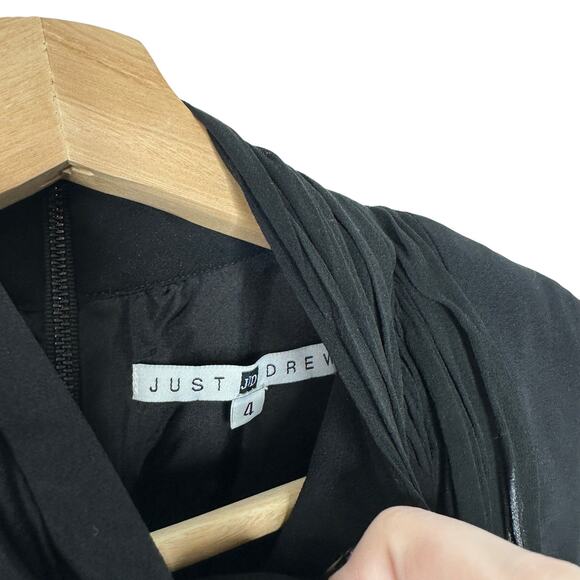 Just Drew NYC Black Sheer Top Sleeveless Pleated 4 Goth Dark Boho - Picture 5 of 5